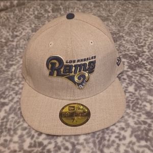 Like New LA Rams Fitted Baseball Cap Size 7 1/4